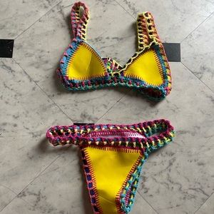 bathing suit is from a boutique top and bottom are a size small